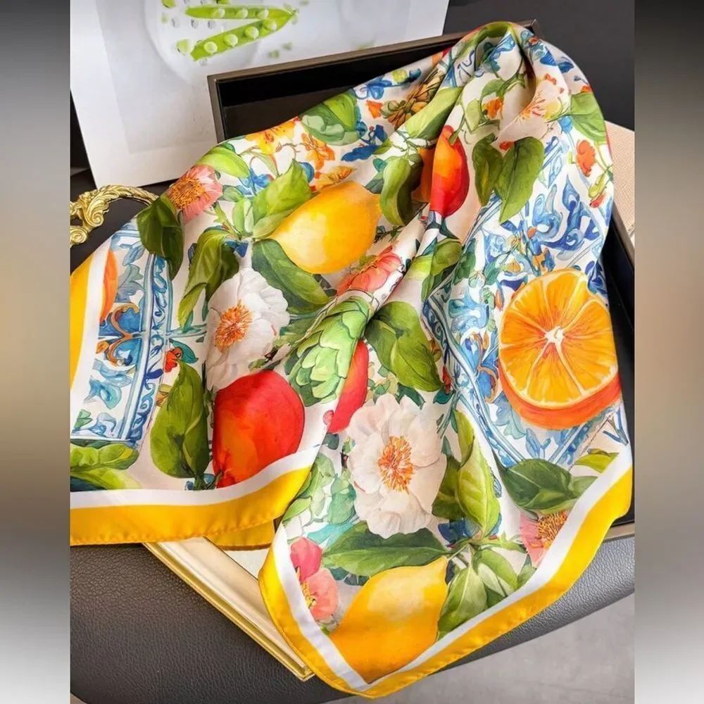 Lemon Print Scarf N1284